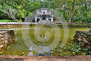 The pond. Tu Hieu pagoda. Hue. Vietnam